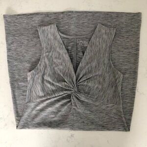 Eddie Bauer Travex Aster Tie The Knot Sleeveless VNeck Dress Heather Grey Sz S